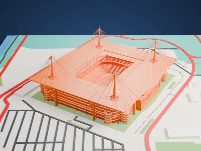 Hard Rock Stadium model, West view