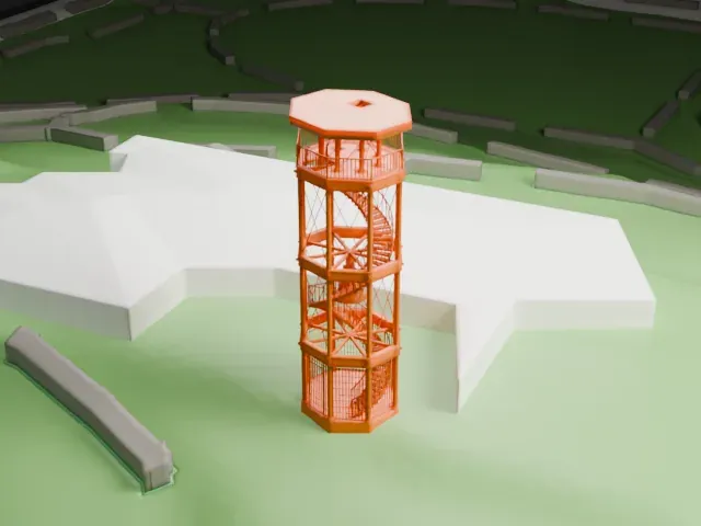 Harlem Fire Watchtower model, East view