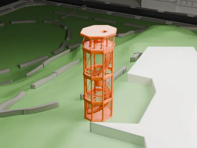 Harlem Fire Watchtower model, North view