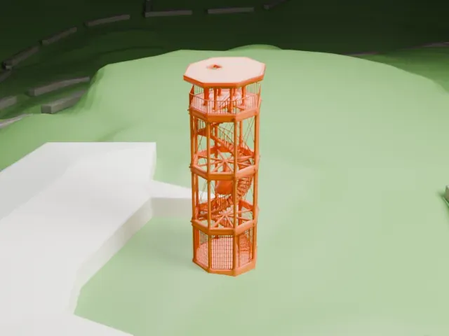 Harlem Fire Watchtower model, South view