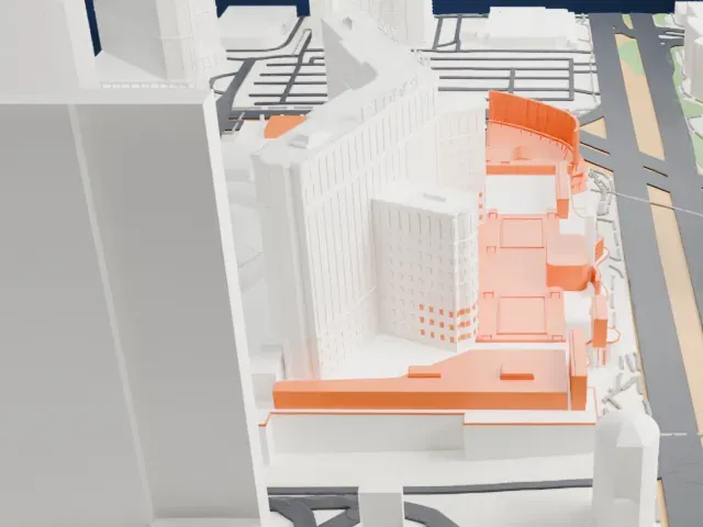 Harmon Corner model, North view