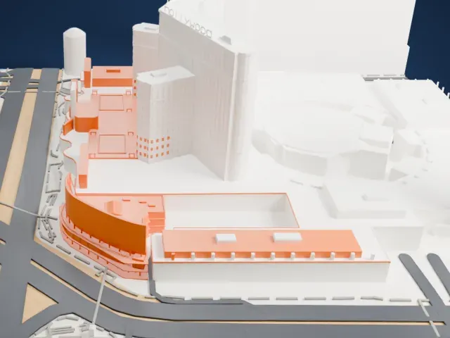 Harmon Corner model, South view
