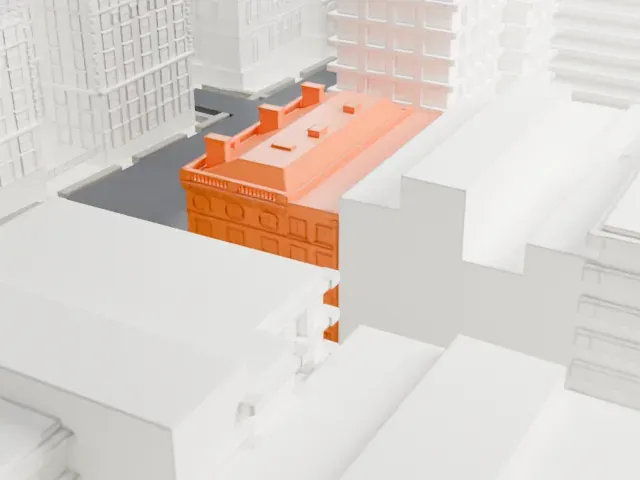 Harold Pratt House model, North view