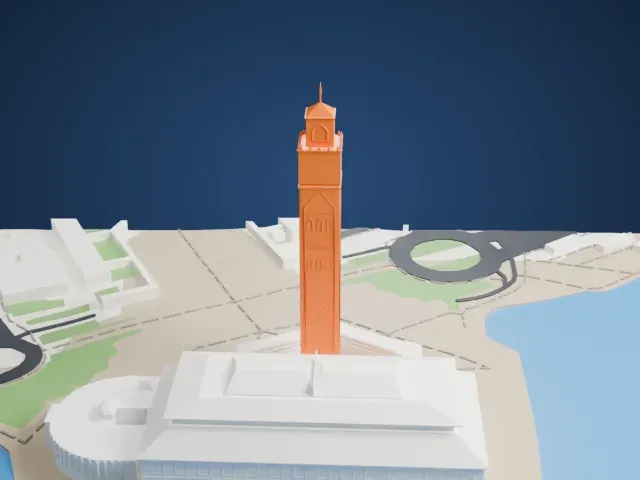 Hassan II Mosque model, North view