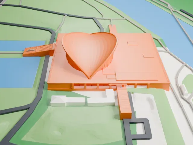 Haus der Kulturen der Welt model, East view