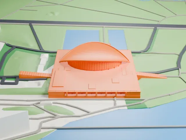 Haus der Kulturen der Welt model, North view