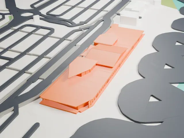 Hawke's Bay Airport Terminal model, North view