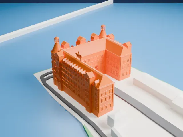 Haydarpaşa railway station model, East view