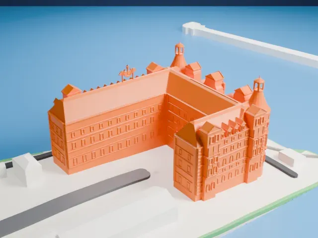 Haydarpaşa railway station model, North view
