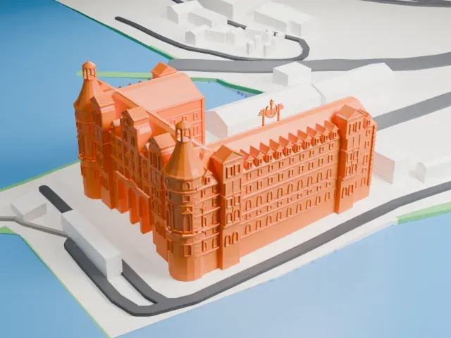 Haydarpaşa railway station model, South view
