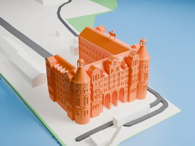 Haydarpaşa railway station model, West view