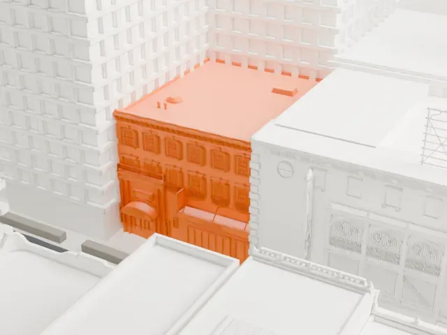 Hayes Theater model, North view