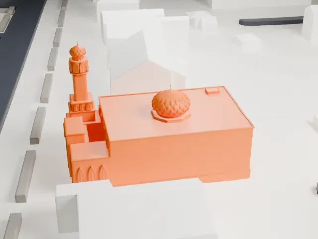 Hazrati Abu Bakr Siddique Mosque model, East view