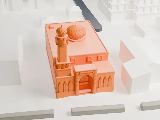 Hazrati Abu Bakr Siddique Mosque model, South view