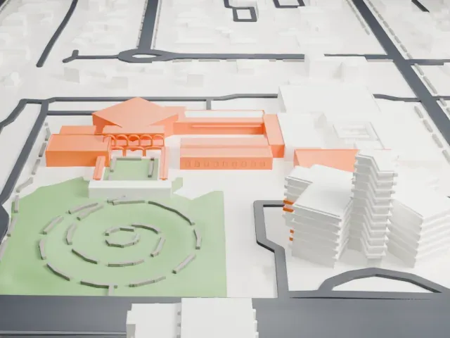 Heard Museum model, West view