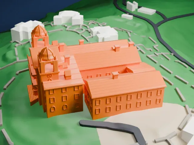 Hearst Castle model, East view