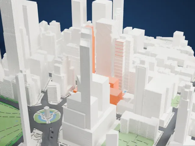 Hearst Tower model, North view