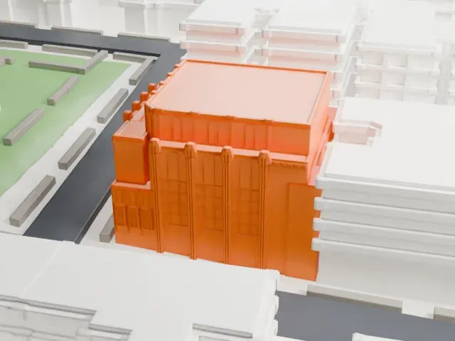 Hebrew Tabernacle of Washington Heights model, East view
