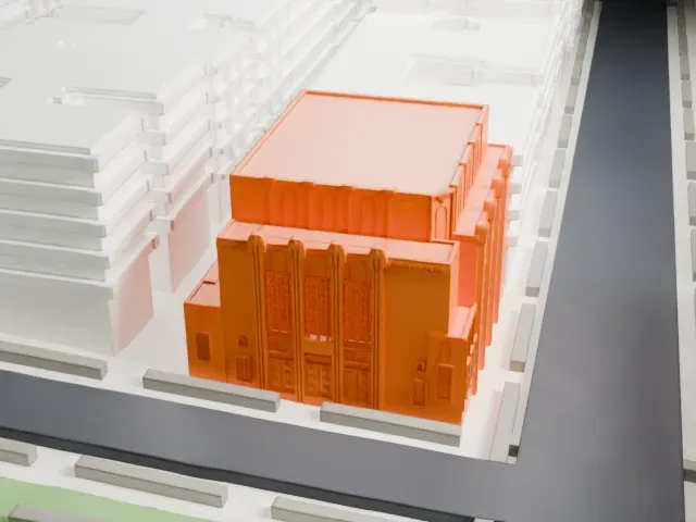 Hebrew Tabernacle of Washington Heights model, South view