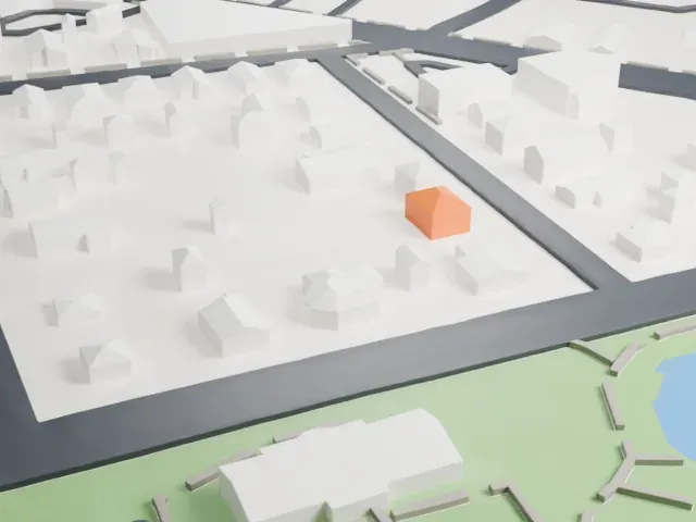Heckscher Museum of Art model, East view