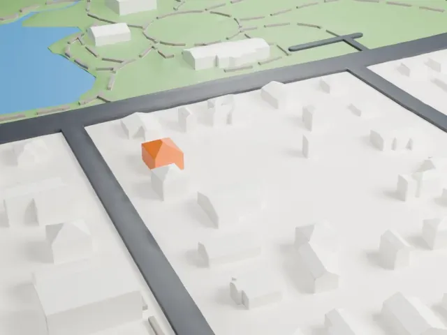 Heckscher Museum of Art model, West view