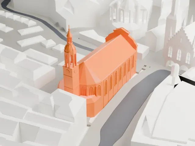 Heilig-Geist-Kirche, Munich model, East view