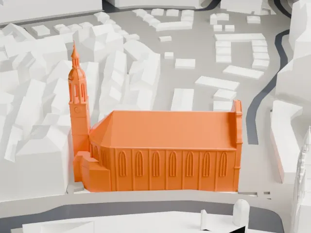 Heilig-Geist-Kirche, Munich model, North view