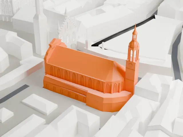 Heilig-Geist-Kirche, Munich model, South view