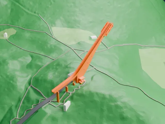 Heini-Klopfer-Skiflugschanze model, East view