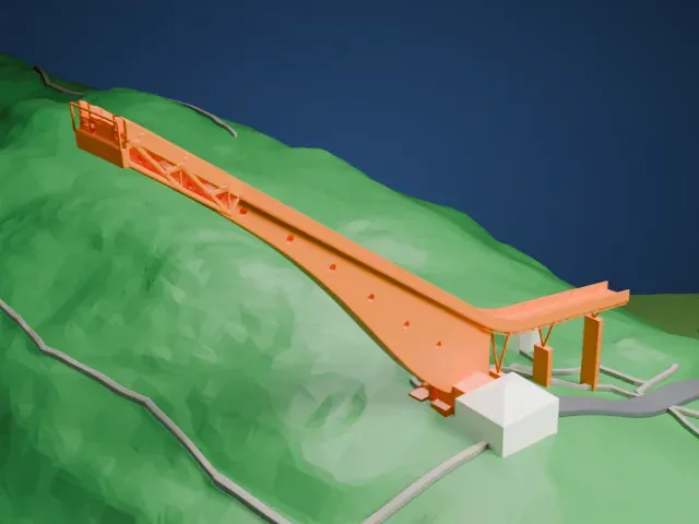 Heini-Klopfer-Skiflugschanze model, West view