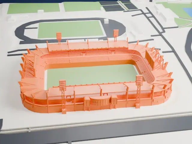 Helmántico Stadium model, West view