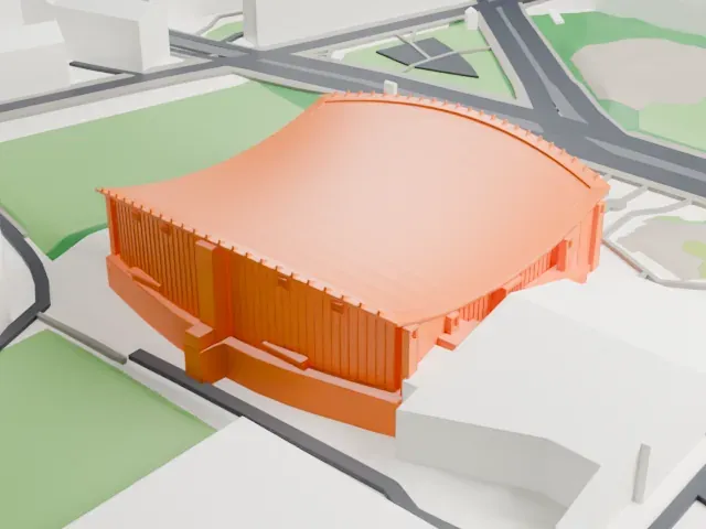 Helsinki Ice Hall model, East view