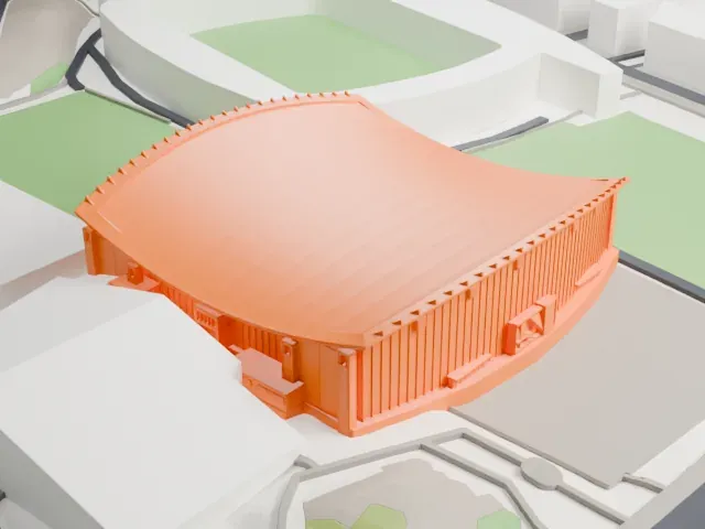 Helsinki Ice Hall model, North view