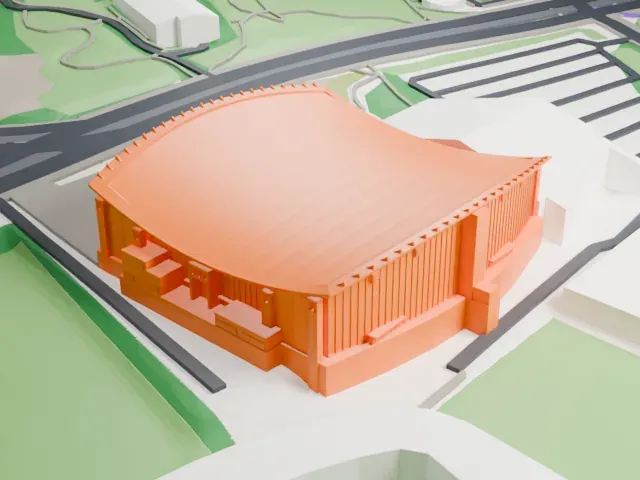 Helsinki Ice Hall model, South view
