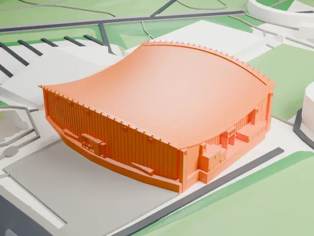 Helsinki Ice Hall model, West view