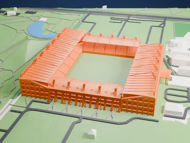Henryk Reyman Municipal Stadium model, North view