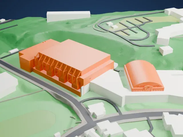Herb Brooks Arena model, East view