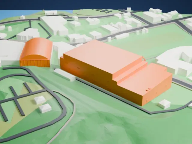 Herb Brooks Arena model, West view