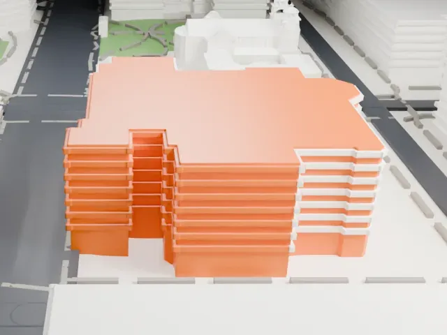 Herberger Theater Center model, West view
