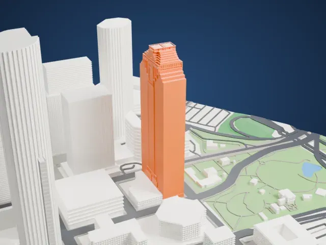 Heritage Plaza model, East view
