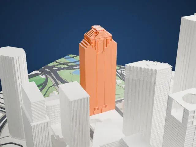 Heritage Plaza model, South view