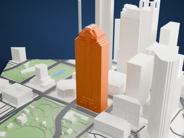 Heritage Plaza model, West view