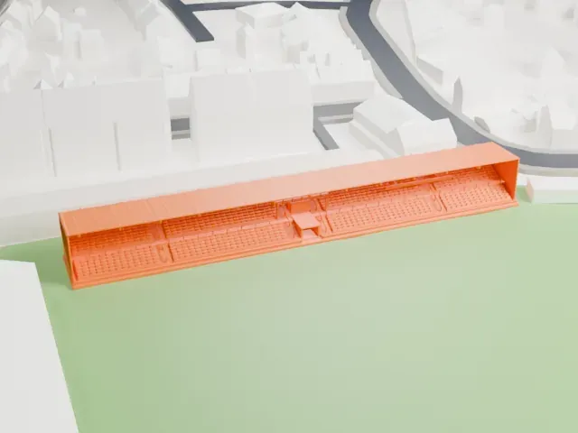 Herman Vanderpoortenstadion model, East view