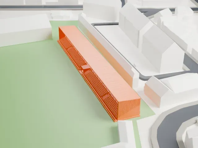 Herman Vanderpoortenstadion model, North view