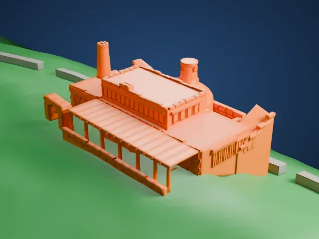 Hermit's Rest model, East view