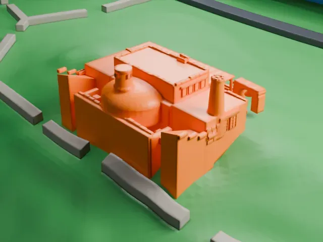 Hermit's Rest model, West view