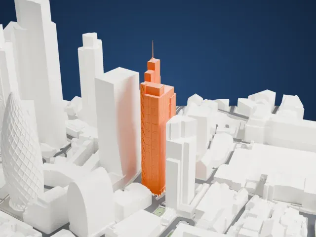 Heron Tower model, East view