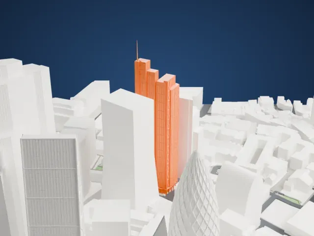 Heron Tower model, South view
