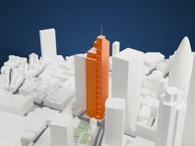 Heron Tower model, West view