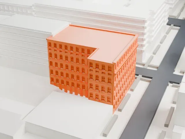 Hertlein and Schlatter Silk Trimmings Factory model, South view